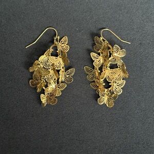 Artisan Gold Butterfly Cluster Earrings 🦋
